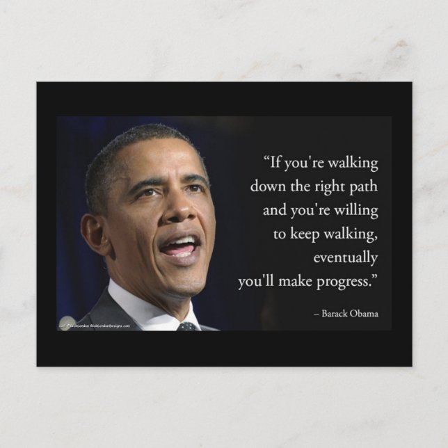 Barack Obama Och "Göra Framsteg" Citat  Vykort (Framsida)