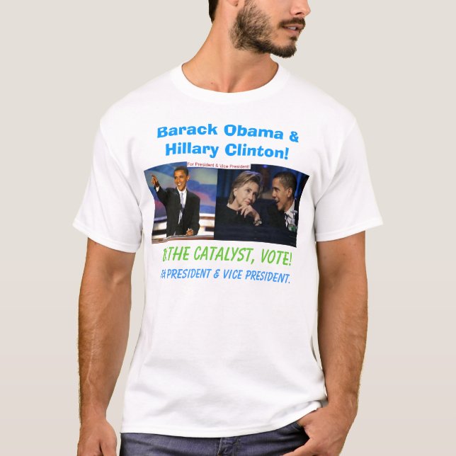 Barack Obama och Hillary Clinton Tee Shirt (Framsida)