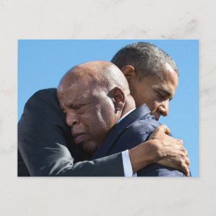 Barack Obama och John Lewis Hugger Vykort