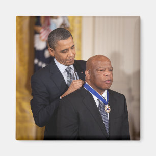Barack Obama och John Lewis Magnet