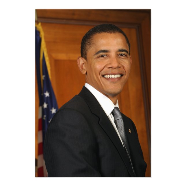 Barack Obama Officiell Porträtt Fototryck (Framsidan)