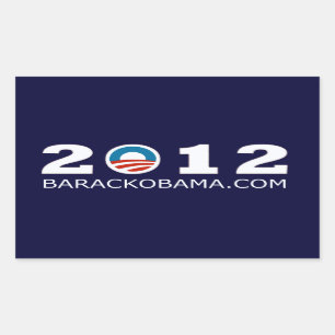 Barack Obama omvaldesign 2012 Rektangulärt Klistermärke