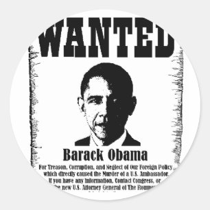 Barack Obama önskade affischen Runt Klistermärke