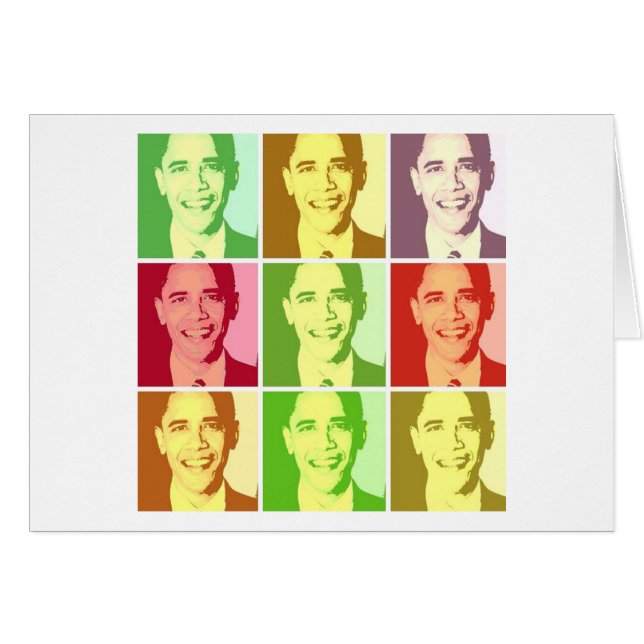Barack Obama Pop Art Hälsningskort (Framsidan Horizontal)