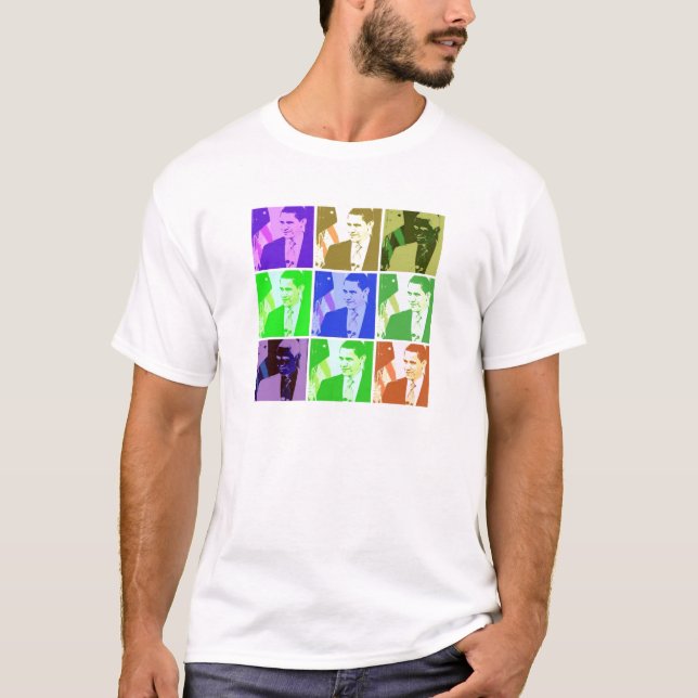 Barack Obama Pop Art T Shirt (Framsida)
