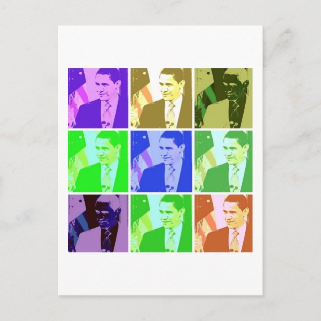 Barack Obama Pop Art Vykort (Framsida)