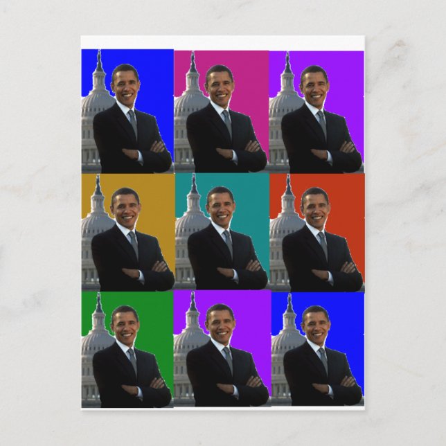 Barack Obama POPART . T-shirts & presenter Vykort (Framsida)