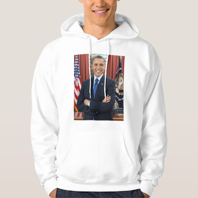 Barack Obama porträtt Sweatshirt Med Luva (Framsida)