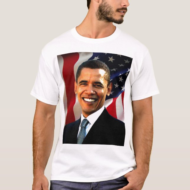 Barack Obama porträttutslagsplats Tee Shirt (Framsida)