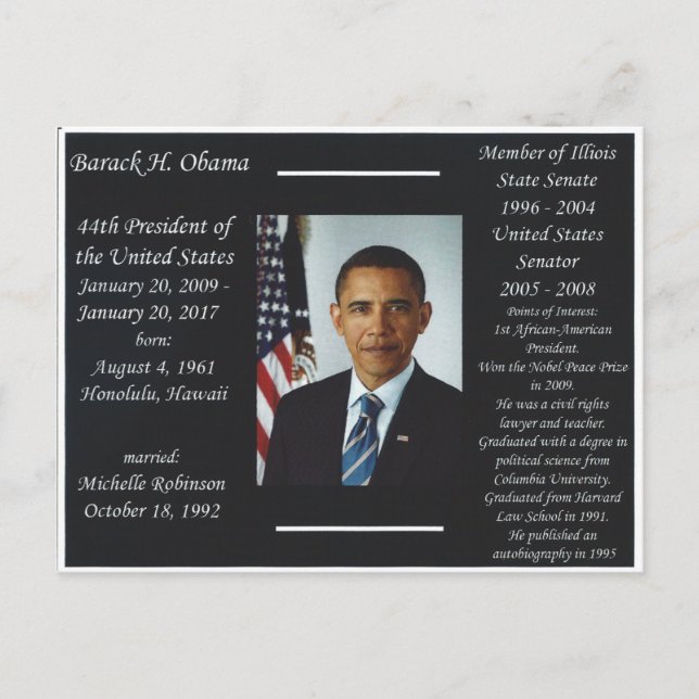 Barack Obama Postcard Vykort (Framsida)