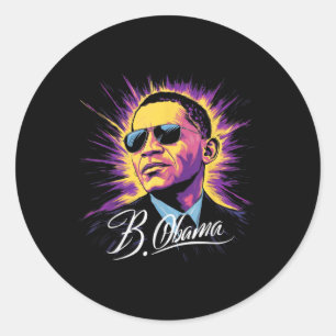 Barack Obama President Porträtt Patriotic Runt Klistermärke