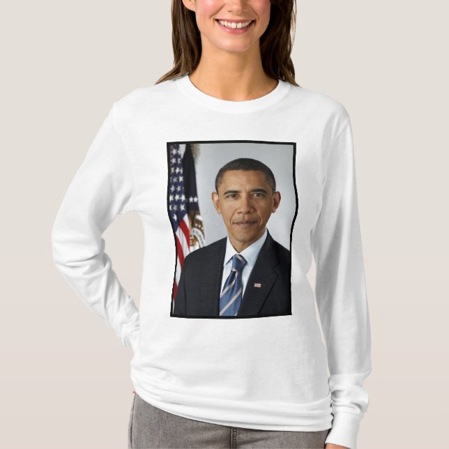Barack Obama President Porträtt T Shirt (Framsida)