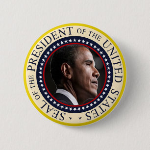 Barack Obama Presidentförsegling Knapp