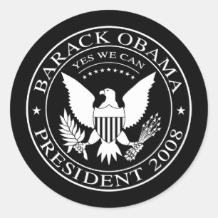 Barack Obama Presidential Seal 2008 Sticker Runt Klistermärke