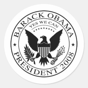 Barack Obama Presidential Seal 2008 Sticker Runt Klistermärke