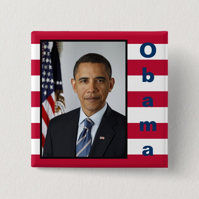Barack Obama Presidentporträttknapp Knapp (Framsida)