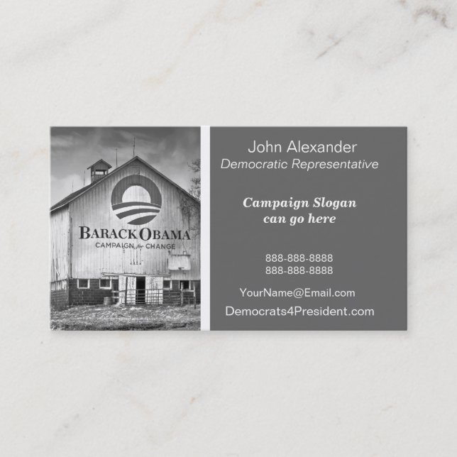 Barack Obama presidents- kampanjladugård Visitkort (Framsida)