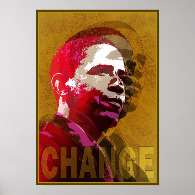 Barack Obama Red & Guld Poster (Framsidan)