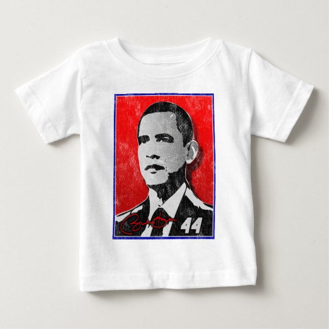 Barack Obama Red Porträtt Tee (Framsida)