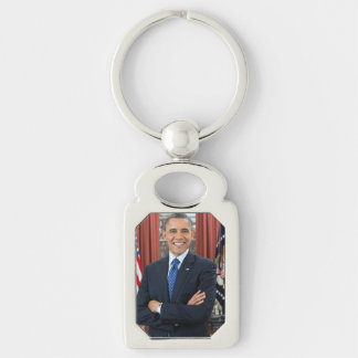 Barack Obama Rektangulärt Silverfärgad Nyckelring