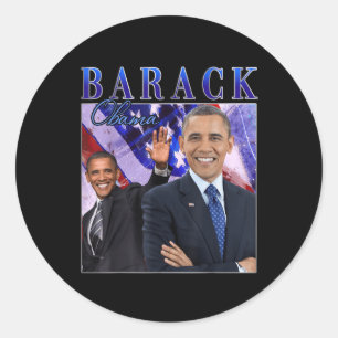 Barack Obama Retro Vintage Stil Runt Klistermärke