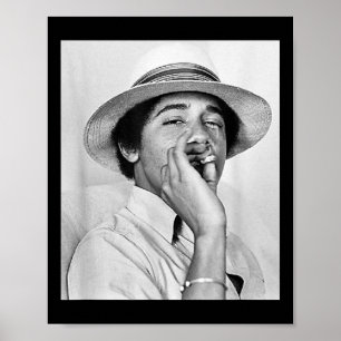 Barack Obama Retro Vintage Young Obama Smoking in Poster