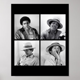 Barack Obama Retro Vintage Young Obama Smoking in Poster