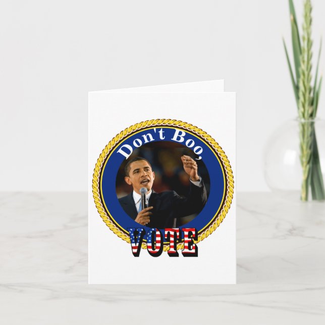 Barack Obama Rösta Inte Boo  Kort (Framsida)