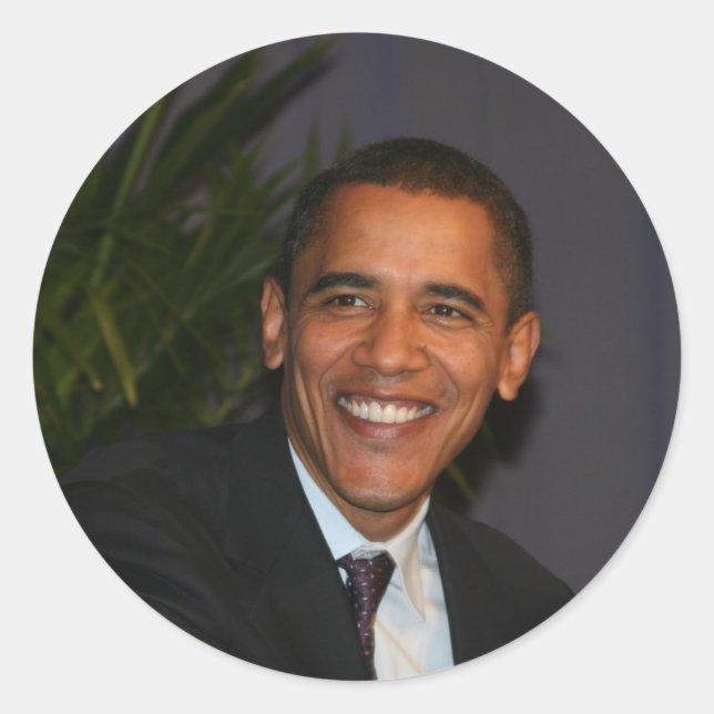 Barack Obama Runt Klistermärke (Framsida)
