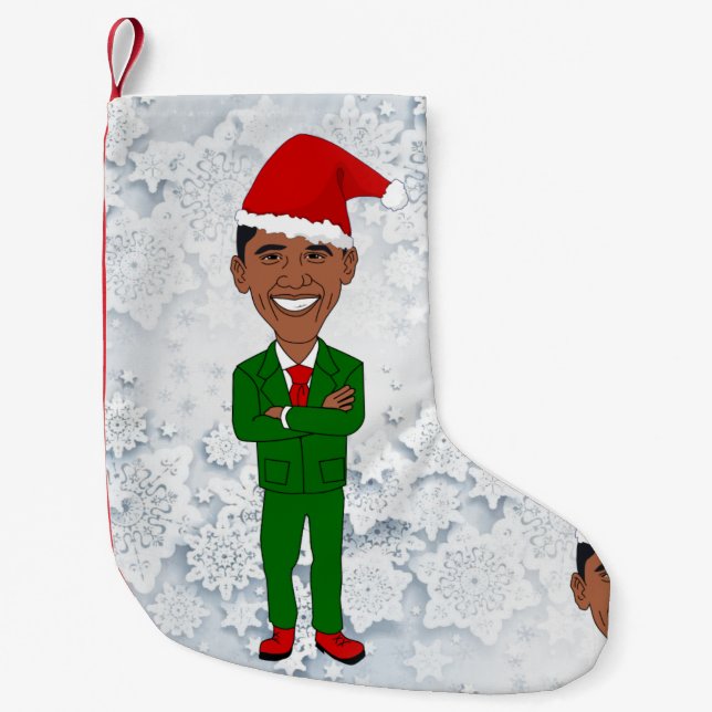 Barack obama santas christmas-lagerhållning liten julstrumpa (Framsidan)