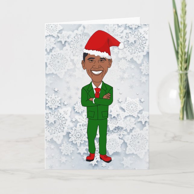 Barack obama santas helgkort (Framsida)