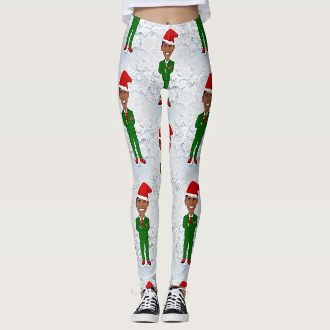 Barack obama santas leggis leggings (Framsida)