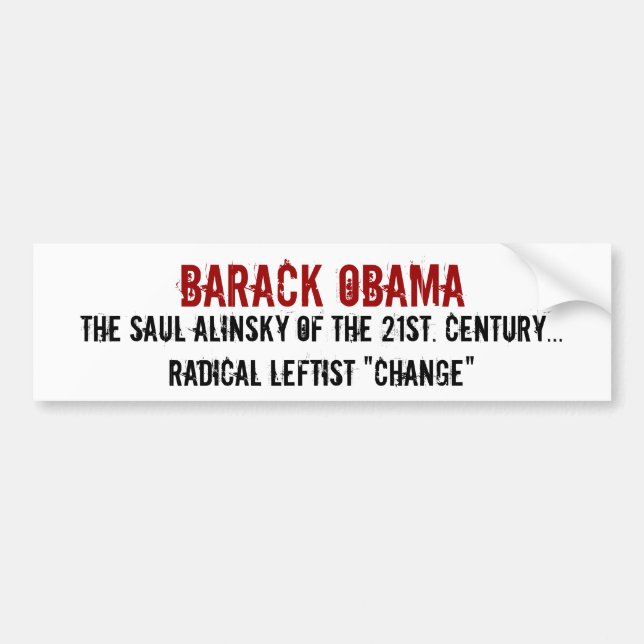 Barack Obama Saulen Alinsky av 21st. Cen… Bildekal (Framsidan)