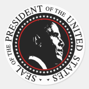 Barack Obama Seal Runt Klistermärke