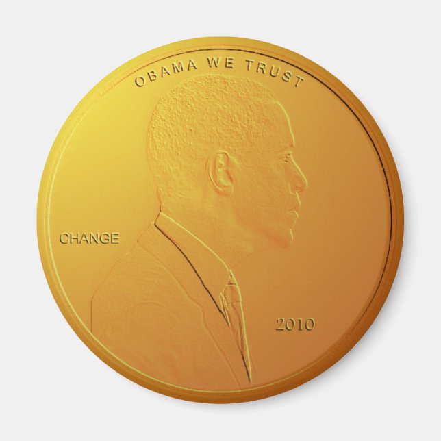 Barack Obama Shiny Penny Circular Magnet (Framsidan)