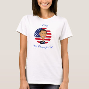 Barack Obama - skjortan, röstar Obama för "08", Tee