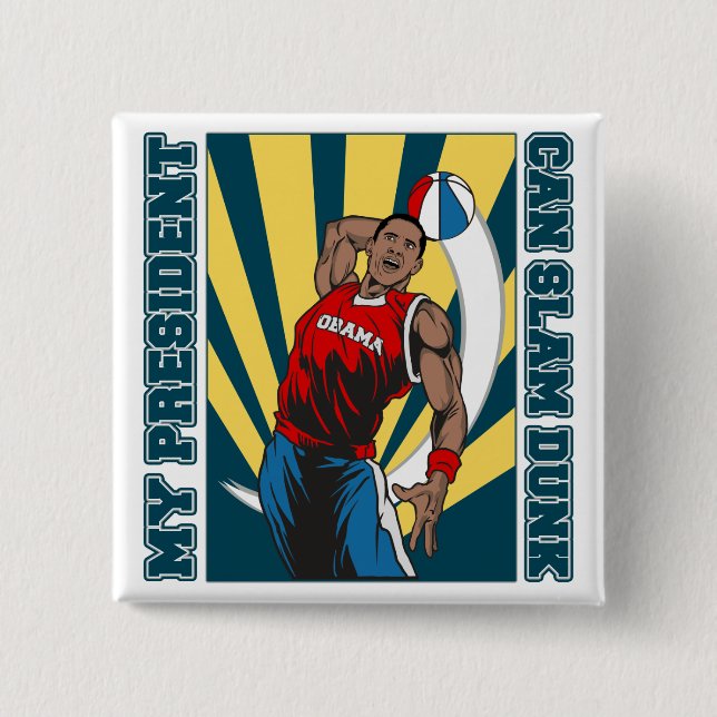 Barack Obama slam dunk Knapp (Framsida)