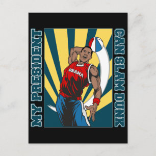 Barack Obama Slam dunk Vykort