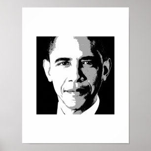BARACK OBAMA SQUARE PORTRÄTT -.png Poster