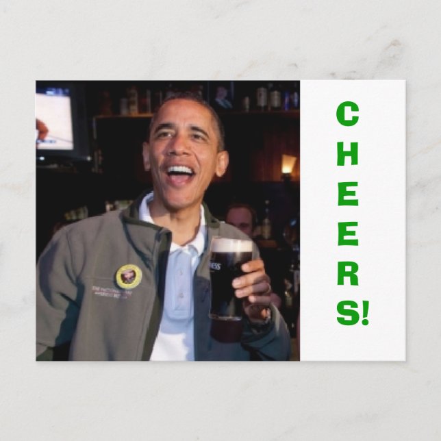 Barack Obama - St. Patrick's Day Toast Vykort (Framsida)