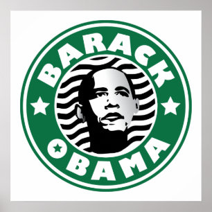 Barack Obama Star Caffeine grönt stjärtfenbuckle Poster