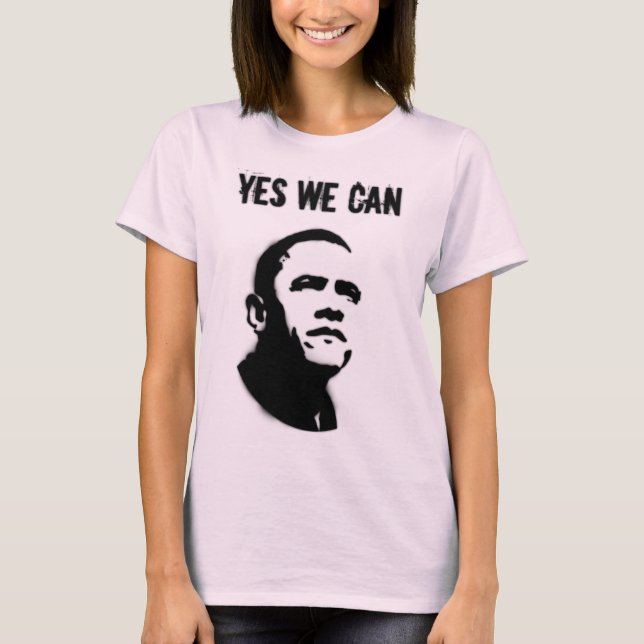 Barack Obama.Stencil. YWC T-shirt (Framsida)