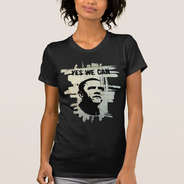 Barack Obama. Stencilera bakgrund hårdnar Tee (Framsida)