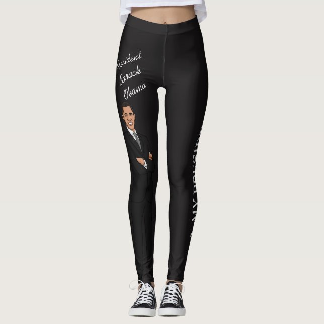 Barack Obama stillbild min presidentdamasker! Leggings (Framsida)