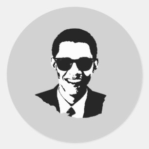 Barack Obama Sunglasses Runt Klistermärke