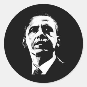 Barack Obama Svart president 4:e juli Runt Klistermärke