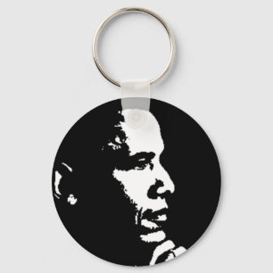 Barack Obama Svarta och vita profiler Nyckelring