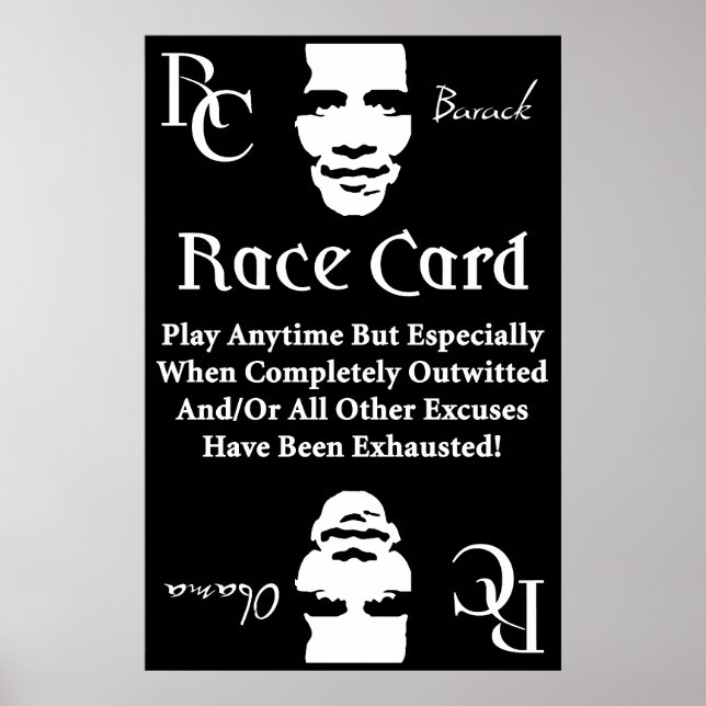 Barack Obama Tävling Card Poster (Framsidan)