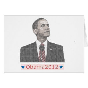 Barack Obama Text Porträtt 2012 Hälsningskort