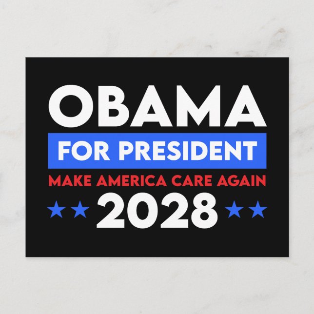 Barack Obama till president 2028: Gör Amerika om i Vykort (Framsida)